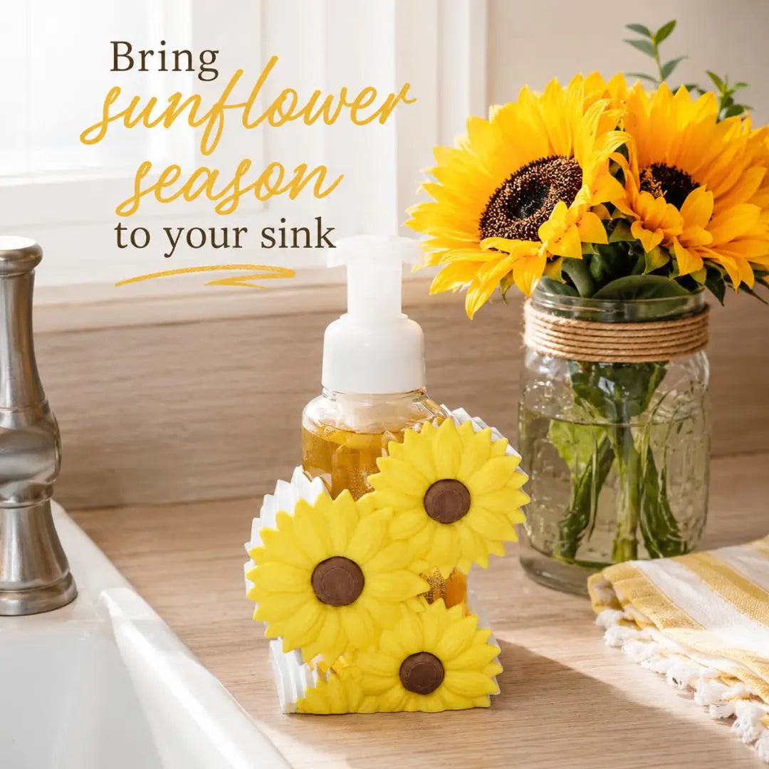 Sunflower Foaming Soap Holder - Farmhouse Bathroom Accessory, Kitchen Counter Decor, Thoughtful Gift for Teachers, Functional Soapholder