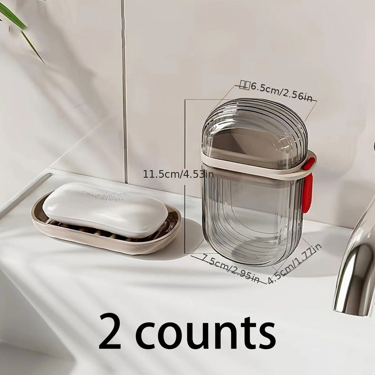 Portable Soap Box with Lid, 1/2 Count Mini Soap Draining Storage Box, Soap Holder for Travel & Outdoor Camping, Plastic Soap Dish