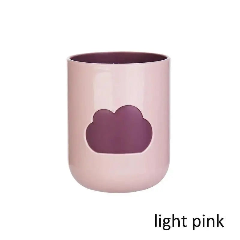 Eco-Friendly PP Plastic Cloud Pattern Bathroom Tumbler - 1 Piece Adult Home Bathroom Supply, 8x10cm Big-Mouth 300-400ml Toothbrush Cup, Durable Anti-Burst, Environmental Health, Great Gift for Friends