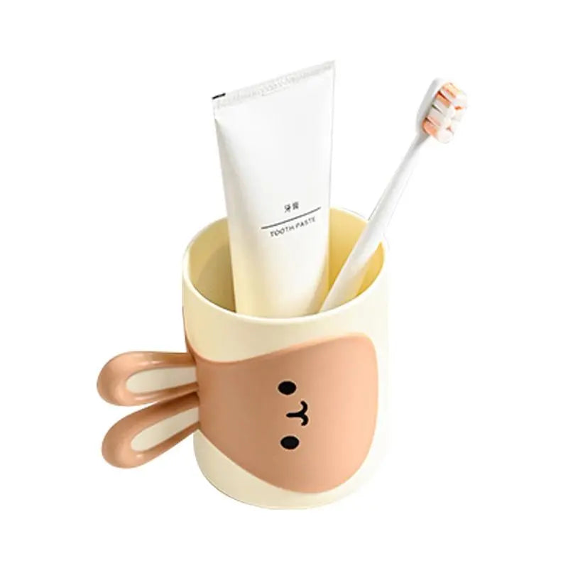 Ceramic Cute Cartoon Rabbit Bathroom Tumbler for Child, Youth - Ideal for Mouth Rinse, Drink Water, Teeth Brushing at Home