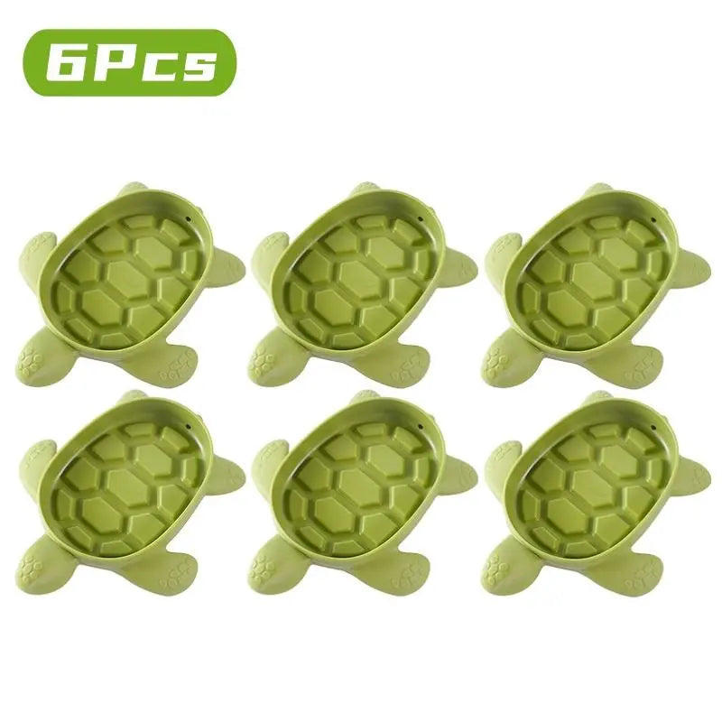 Adorable Cartoon Turtle Plastic Standing Soap Dish with Drainage Hole, Raised Back, 8x16x5 cm Tray - Kids Bathroom Home Supplies (1/2/4/6 pcs) for Kitchen/Laundry Room Toiletries Storage