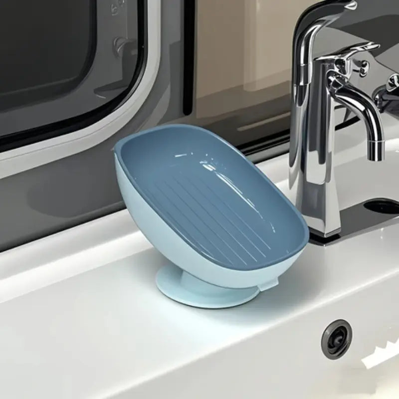 Adjustable Non-Slip Oval Soap Dish, Detachable Soap Holder with Suction Cup, Luxury Soap Box for Bathroom, Kitchen, Toilet, Suction Cup Soap Dish for Shower