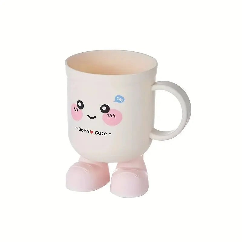 1pc Stylish Cartoon Bathroom Tumbler - Cute Big-Eyed Single Cup for Dormitory and Home Use