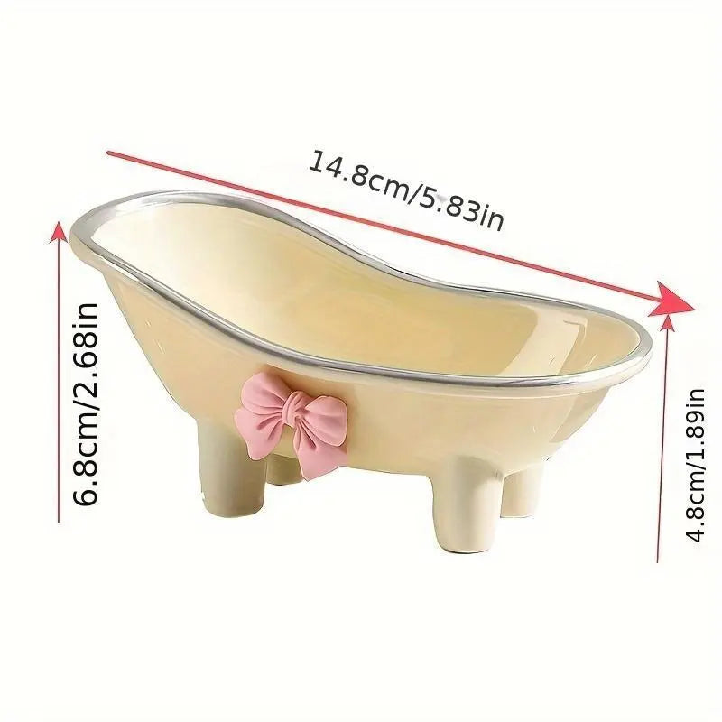 Bathtub-Shaped Soap Dish for Bathroom Decor - 1 Piece Sturdy Stylish Home Supplies Tray with Effective Drainage Functionality