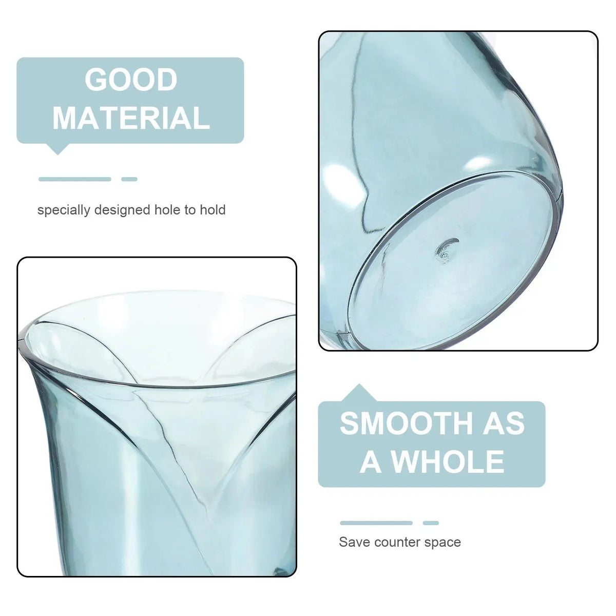 3-Piece Assorted Bathroom Tumblers Set - Durable Plastic Beverage Drinking Cups with Hanging Hole, 12.0x9.0x10.0cm Modern Toothbrush Holder, Reusable for Boiling/Cold Water/Juice, Ideal for Adult Daily Use Guest Bathroom