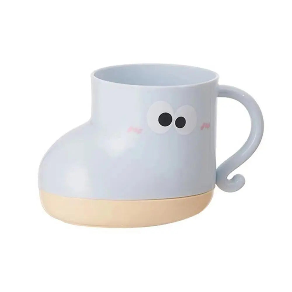Cute Shoe-Shaped Patchwork Plastic Bathroom Tumbler, Boot-Style Mouthwash Cup for Children, Home Bathroom Supplies