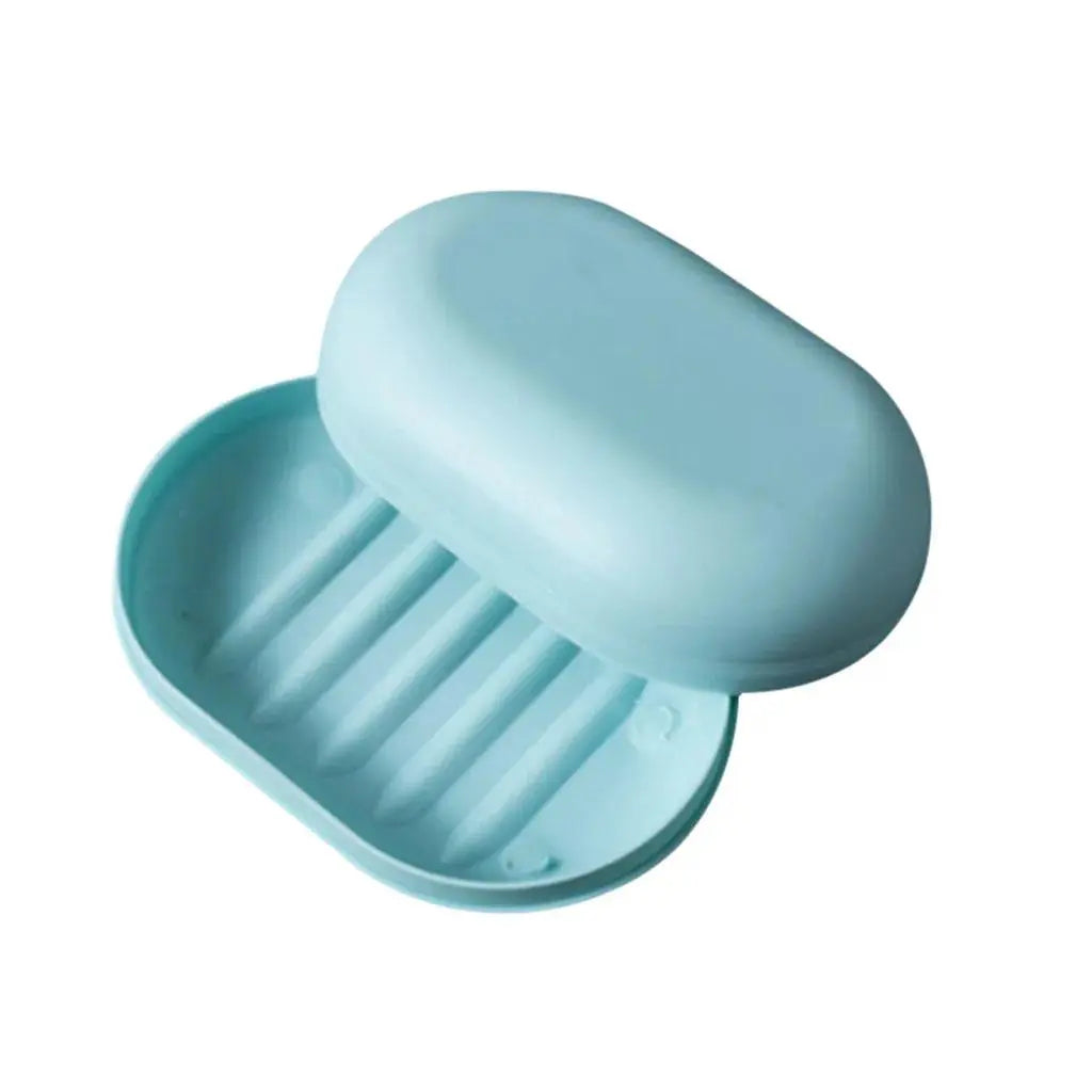 PP Plastic Bathroom Soap Dish with Cover & Lid, 11x7cm High-Quality Durable Waterproof Portable Travel Soap Storage Tray for Home Use