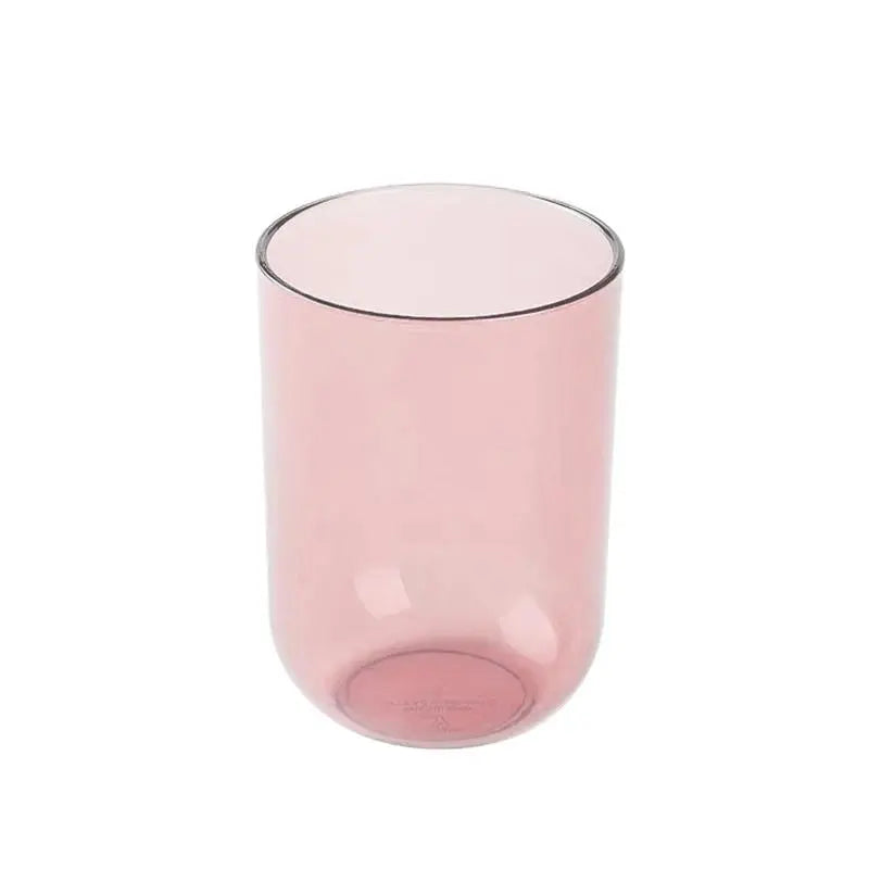 1PC Nordic Style Transparent Plastic Adult Ceramic Mouthwash Tumbler, Large Capacity Solid Color Bathroom Toothbrush Cup for Couples