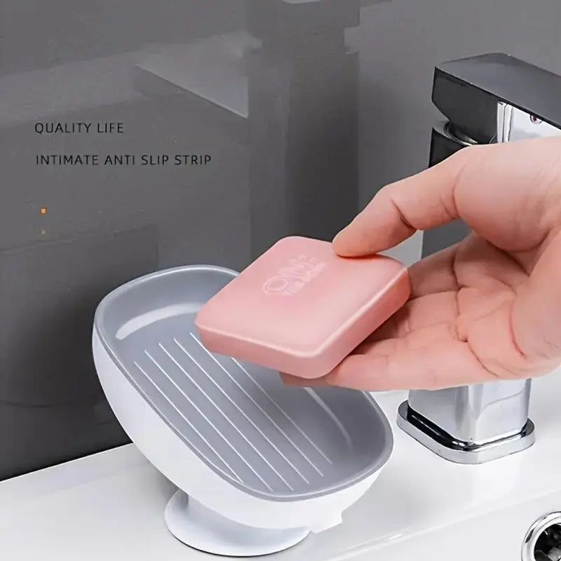 Elegant Oval Soap Dish with Drain Hole, Detachable Soap Holder for Bathroom & Hotel Use, Space-Saving Design for Home & Dormitories, Soap Tray, Bathroom Accessories