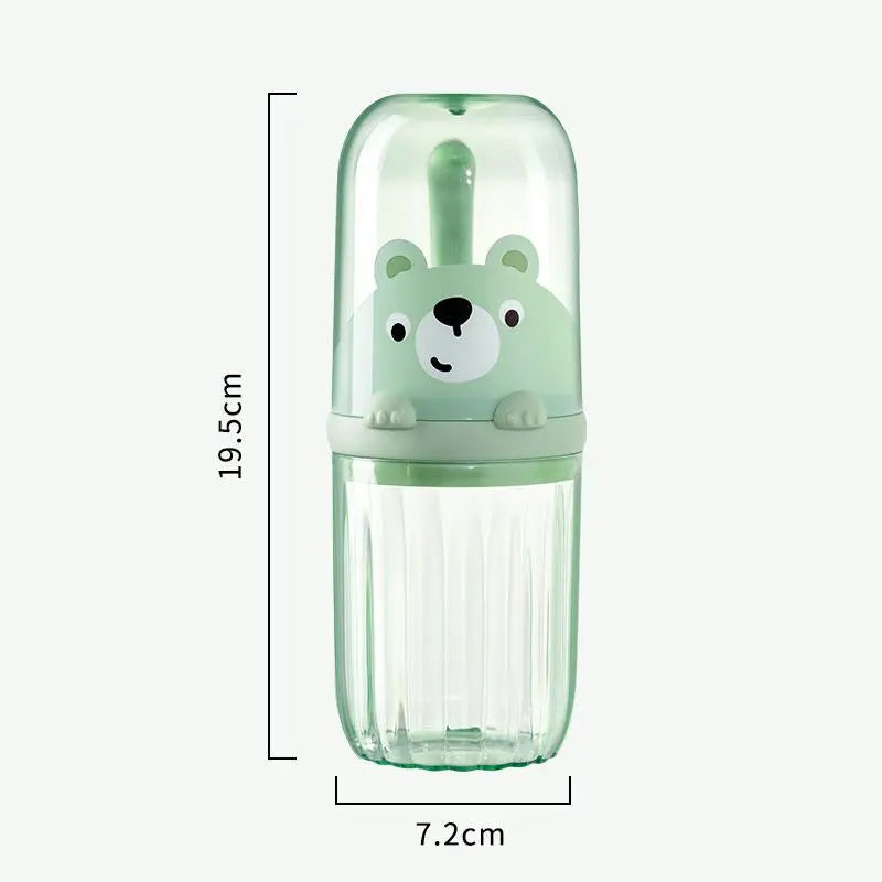 2025 Edition Creative Cartoon Toothcare Storage Set - Toothbrush, Toothpaste, Tumbler, Box Included - Portable Children’s Bathroom Home Supply for Travel, Mouthwash Use