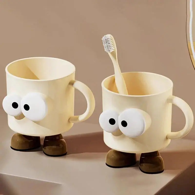Cartoon Big Eyes Expression Mouthwash Cup Creative Adults Children Brushing Cup Plastic Cup Toothbrush Cup Bathroom Accessories