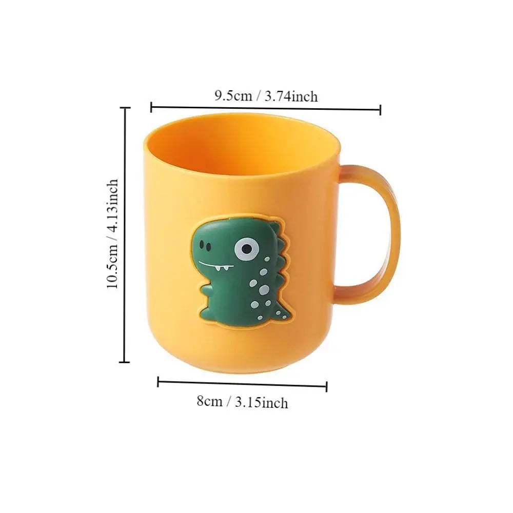 Plastic Dinosaur Bathroom Tumbler - Animals-Themed, Playful Look, 400ml, 4.13"x3.74"x3.15", Compact, Lightweight Adult Toothbrush Cup & Mouthwash Holder, Portable Drinking Cup for Bath-Kitchen Home Supplies