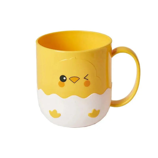 Cartoonish Little Yellow Duck & Chicken Bathroom Tumbler, Student Toothbrush Holder & Mouthwash Cup