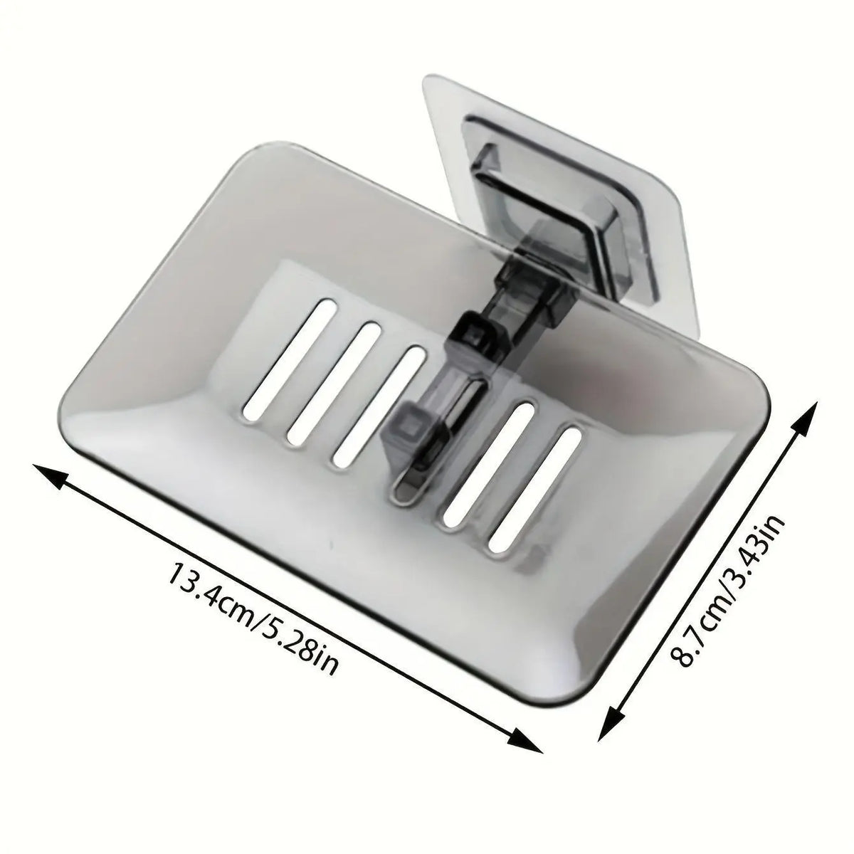 Wall-Mounted Soap Holder, No Drilling Required, Rectangular Design, Ideal for Bathroom and Kitchen, Stylish Soap Tray, Plastic Material, Soap Dish