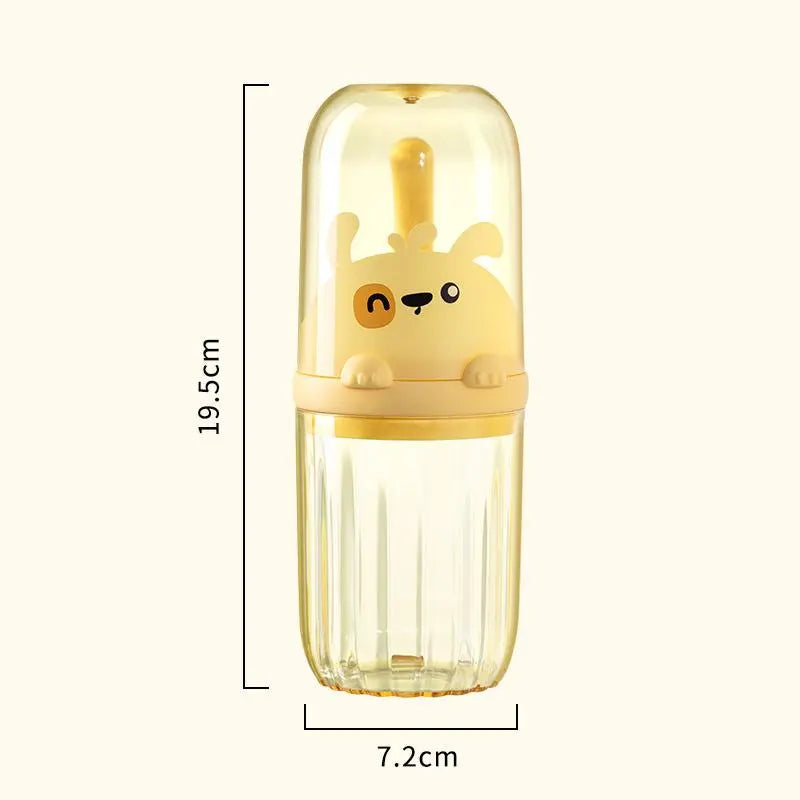 2025 Edition Creative Cartoon Toothcare Storage Set - Toothbrush, Toothpaste, Tumbler, Box Included - Portable Children’s Bathroom Home Supply for Travel, Mouthwash Use