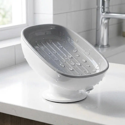 Suction Cup Soap Dish Self-Draining Non-Slip Soap Holder For Bathroom Shower Kitchen Sink Soap Storage