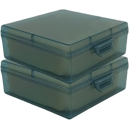 Sohochic Bathroom Soap Dishes (2-Pack, 3 x 3 x 1 in) - Translucent Plastic Square See-Through Compact Box with Lids, Portable Bar Soap Holders for Shower, Travel, Camping