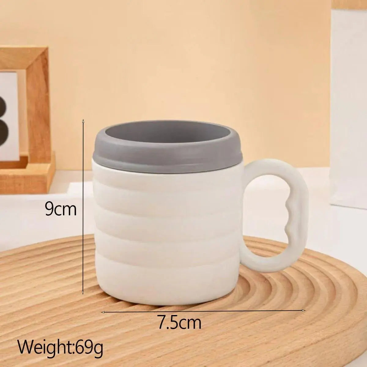 1PC Macaron-Shaped Spliced-Color Durable PP Material Double-Layered Bathroom Tumbler for Adults - Multi-Use for Mouthwash, Dental Care