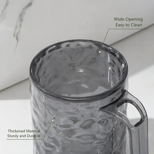 Glacier Textured Bathroom Tumbler Cup - 1-Piece Bathroom Accessory with Handle, Built-in Toothbrush Slot, Wide Open Top, Generous Size for Daily Oral Care Daily Use,sohochic