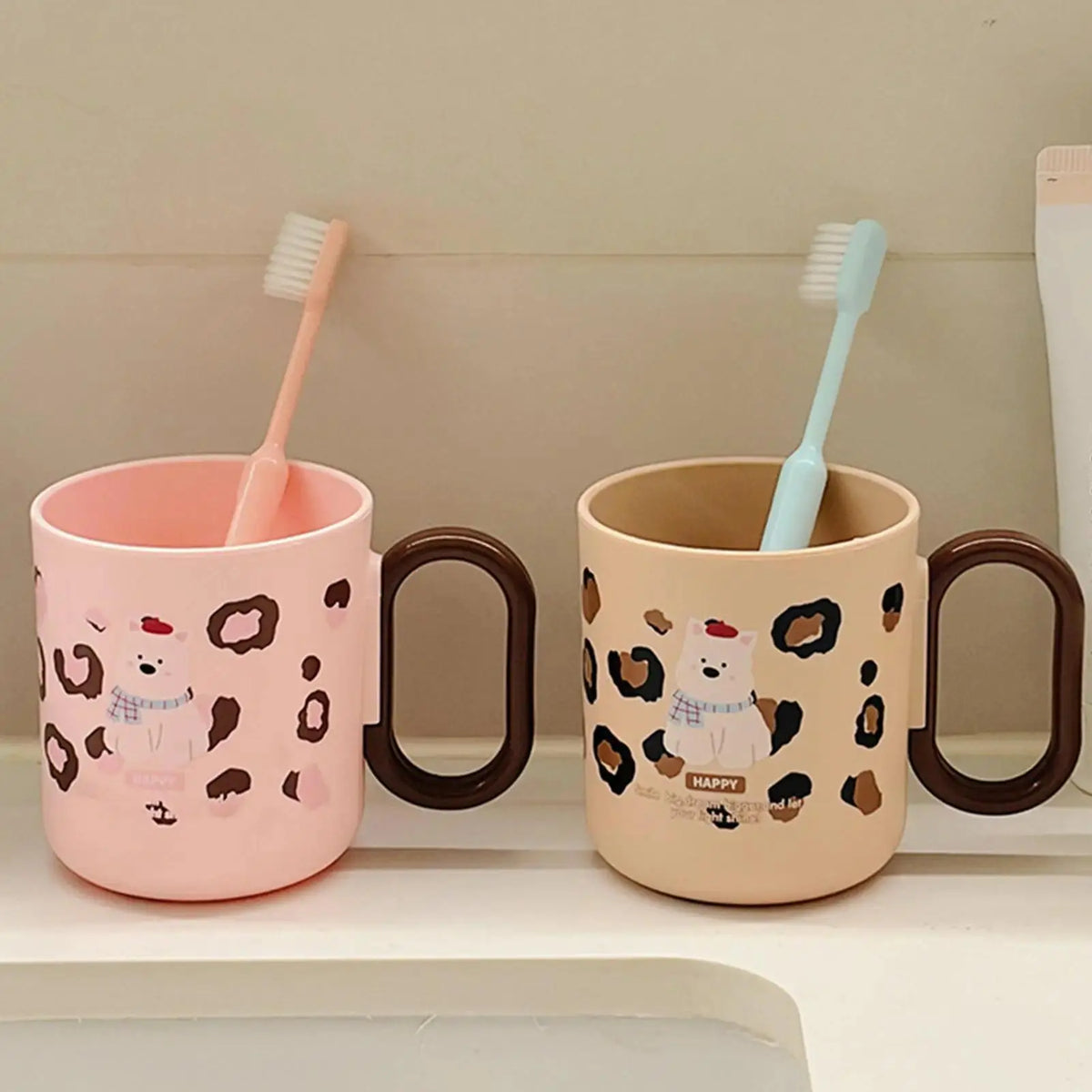 ABS Plastic Bathroom Tumbler Organiser - Compact Single-Unit Adult & Youth Vanity Storage Cup, Anti-Slip Grip, Deep Capacity, Reusable for Sink Counter & Travel