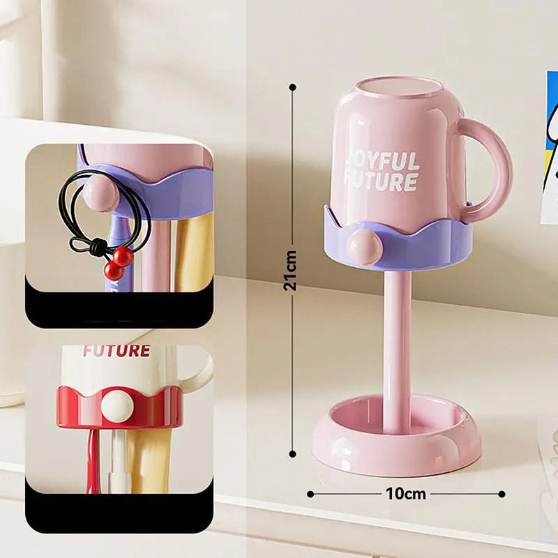 Minimalist Adjustable Plastic Bathroom Tumbler Set - Easy-Clean Toothbrush Holder, Individual Pack Mouthwash Cup, Simple Wash Set for Modern Home Decor, Single Cup Student Home Supply