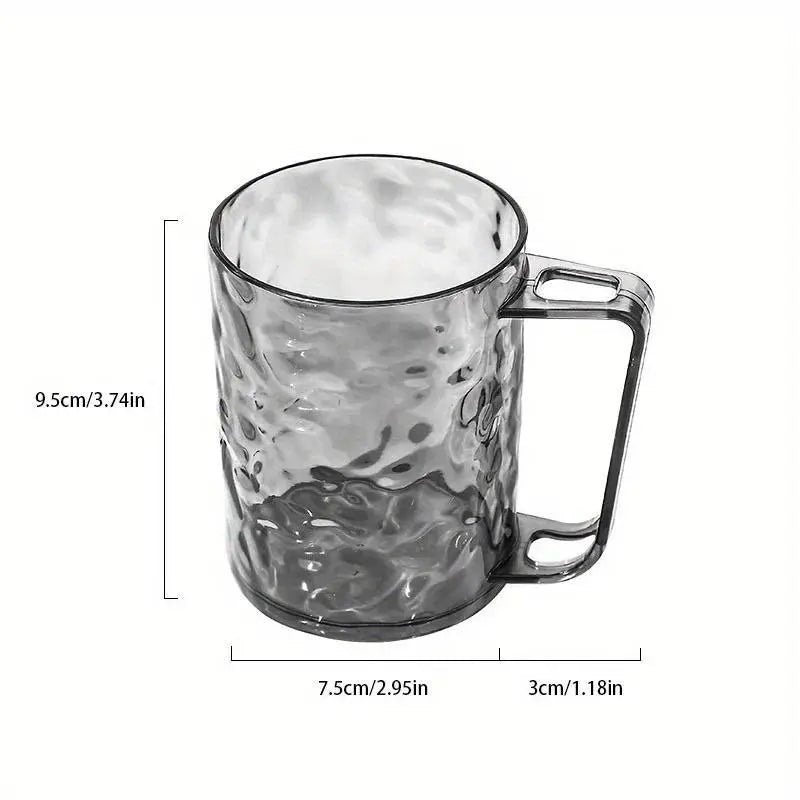 1PC Light Luxury Transparent Glacier Pattern Bathroom Tumbler - Single Cup with Lid, Toothbrush Holder & Brush Cup for Couples, Home Bathroom Supplies Set