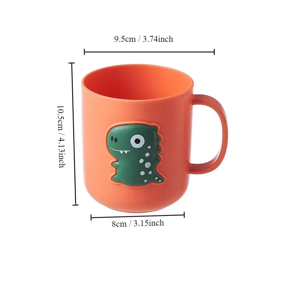 Plastic Dinosaur Bathroom Tumbler - Animals-Themed, Playful Look, 400ml, 4.13"x3.74"x3.15", Compact, Lightweight Adult Toothbrush Cup & Mouthwash Holder, Portable Drinking Cup for Bath-Kitchen Home Supplies