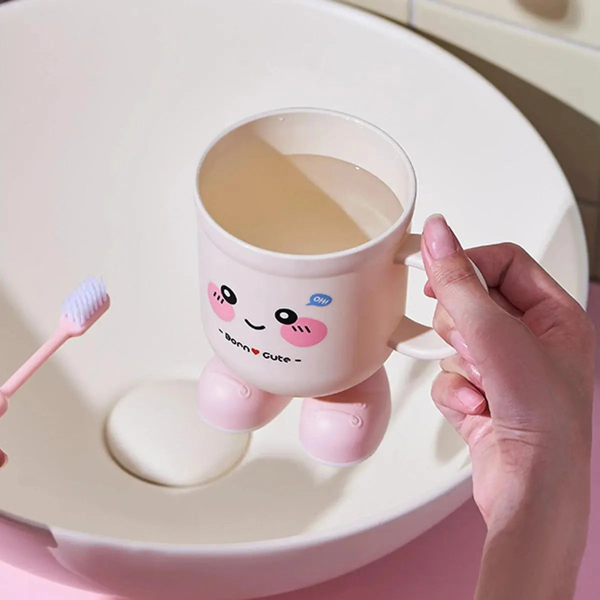 1PCS Adorable Cartoon Toothbrush Cup | Household Toothbrush Holder for Students, Couples' Toothbrush Cup, Home Mouthwash Cups