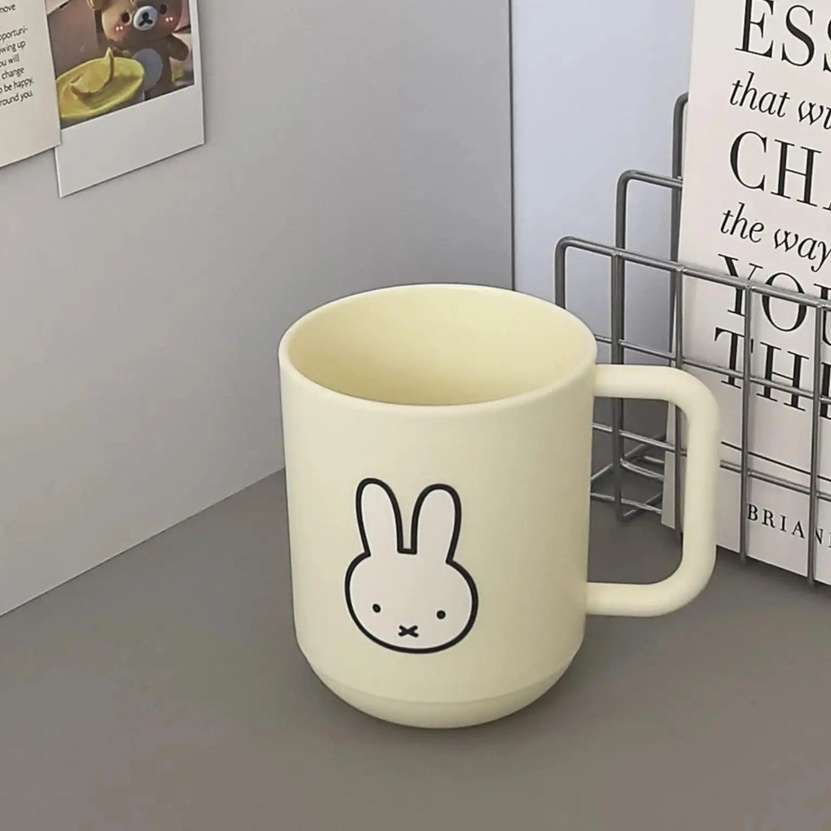 Unisex Kawaii Miffy Rabbit Tumbler Cup - c-Series Cartoon INS-Style Simple Toothbrush Cup for Couples' Washing & Brushing Needs
