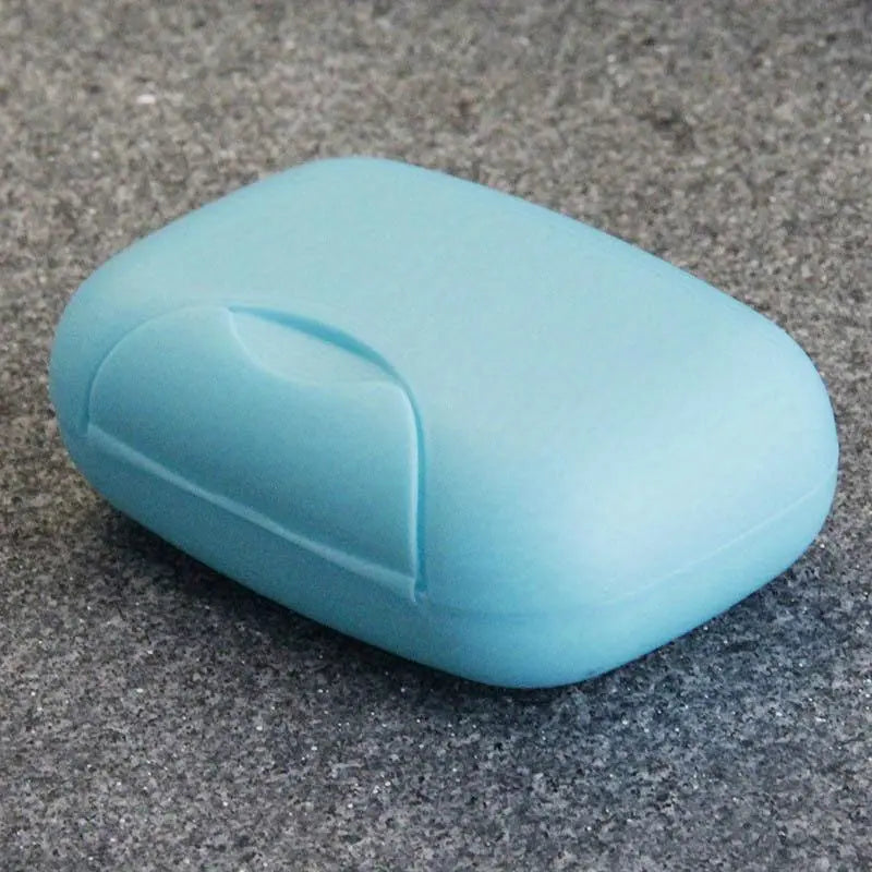 1pcs Portable Soap Dishes Soap Container Bathroom Acc Travel Home Plastic Soap Box With Cover Small/big Sizes candy color