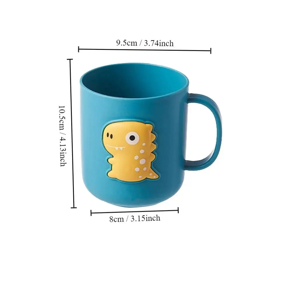 Plastic Dinosaur Bathroom Tumbler - Animals-Themed, Playful Look, 400ml, 4.13"x3.74"x3.15", Compact, Lightweight Adult Toothbrush Cup & Mouthwash Holder, Portable Drinking Cup for Bath-Kitchen Home Supplies