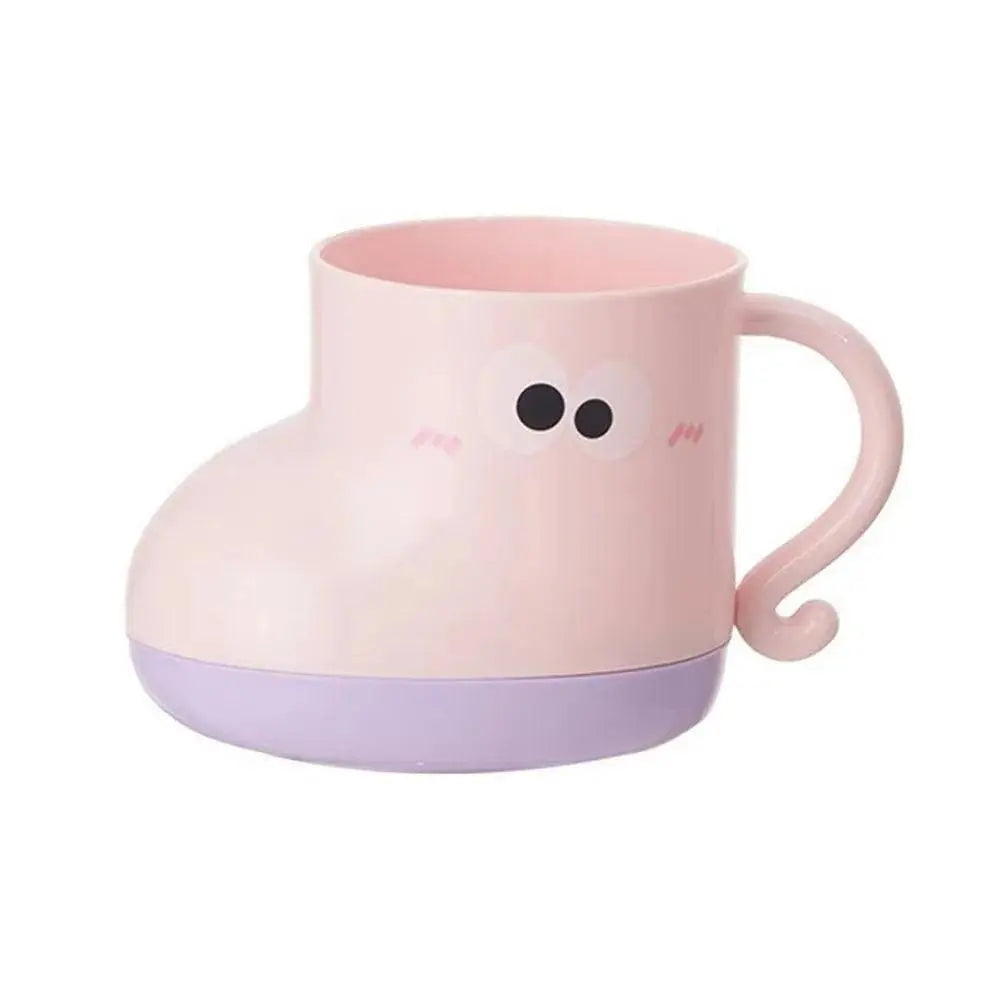Cute Shoe-Shaped Patchwork Plastic Bathroom Tumbler, Boot-Style Mouthwash Cup for Children, Home Bathroom Supplies