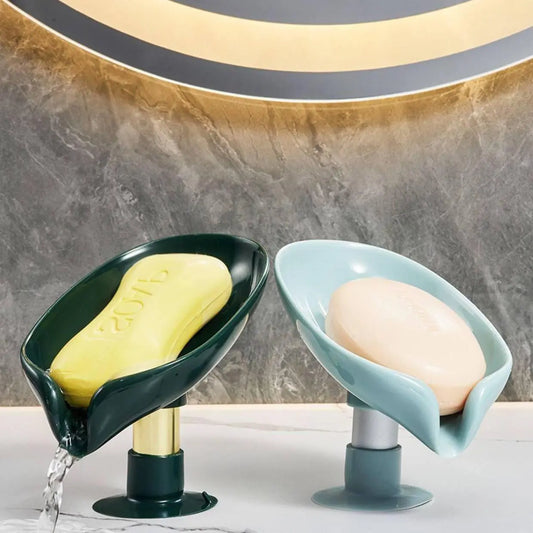 Premium Light Luxury ABS Round Soap Dish - No-Drill Wall-Mounted/Table-Mount Suction Cup Holder, Without Lid, Water-Draining Box, Easy-to-Install & Remove Bathroom Storage Organizer for Shampoo/Conditioner