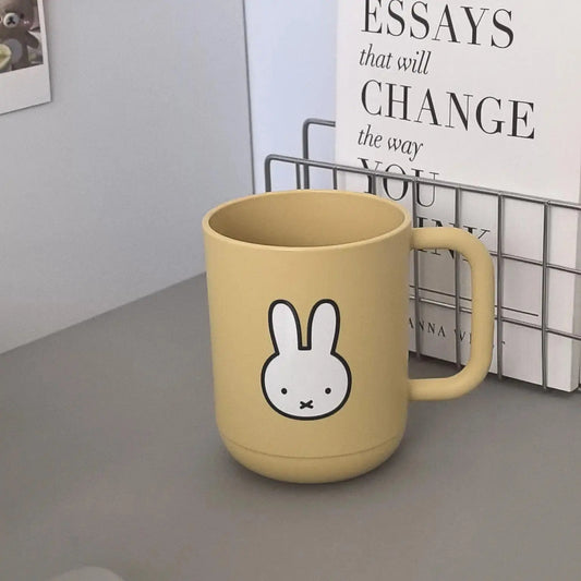 Unisex Kawaii Miffy Rabbit Tumbler Cup - c-Series Cartoon INS-Style Simple Toothbrush Cup for Couples' Washing & Brushing Needs