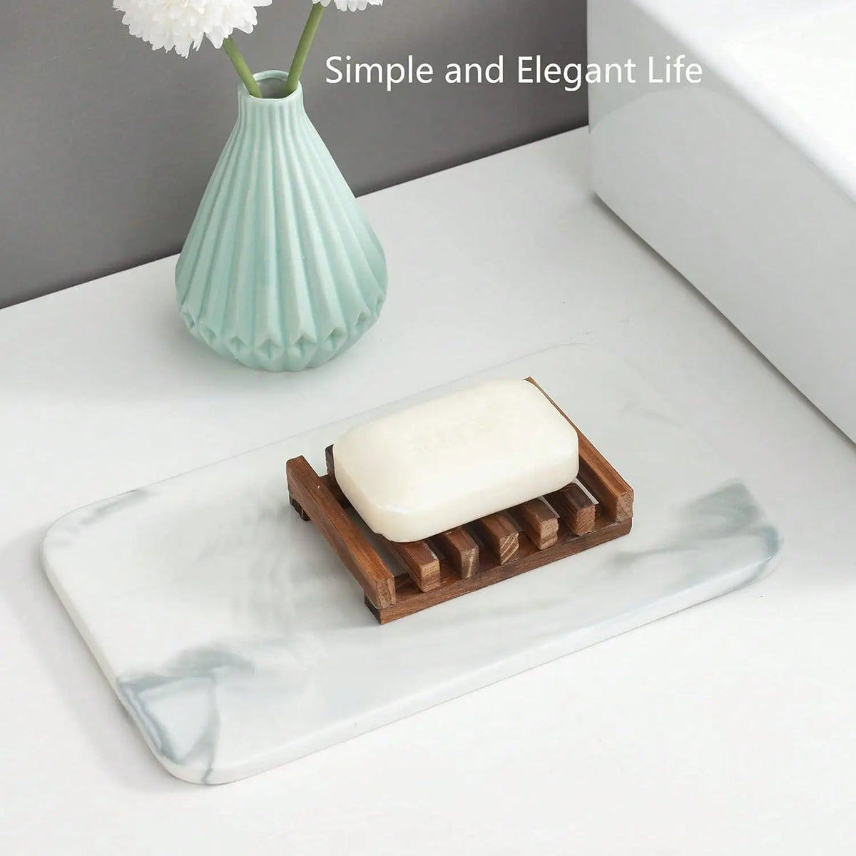 1/2pcs Natural Wooden Bathroom Soap Dish, Slatted Drainage Soap Holder