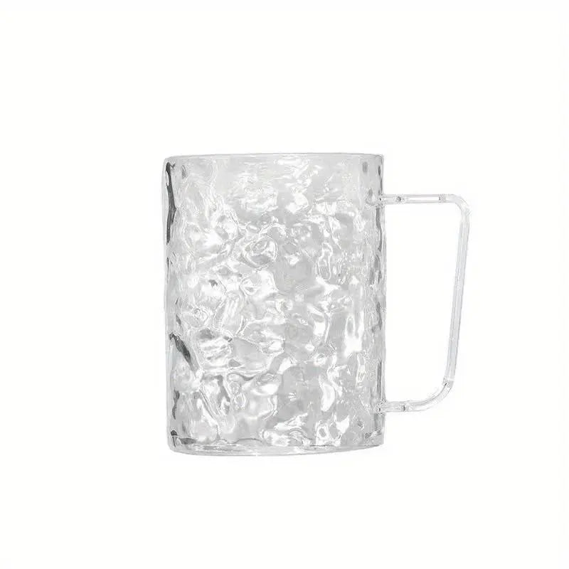 1PC Light Luxury Transparent Glacier Pattern Bathroom Tumbler - Single Cup with Lid, Toothbrush Holder & Brush Cup for Couples, Home Bathroom Supplies Set