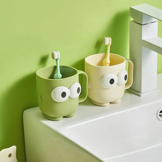 Cute Cartoon Tropical Multi-Section Toothbrush Holder, 1pc Polypropylene Plastic 1-Piece Freestanding Cup, 9*7.9cm Traditional Design, Durable Modern Boxed Pack for Home Bathroom Oral Care