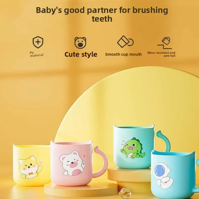 Cute Children's Cup, Cartoon with Handle, Toothbrush Cup, Milk Cup, Colorful Toddler Cup, Gifts, Home Goods
