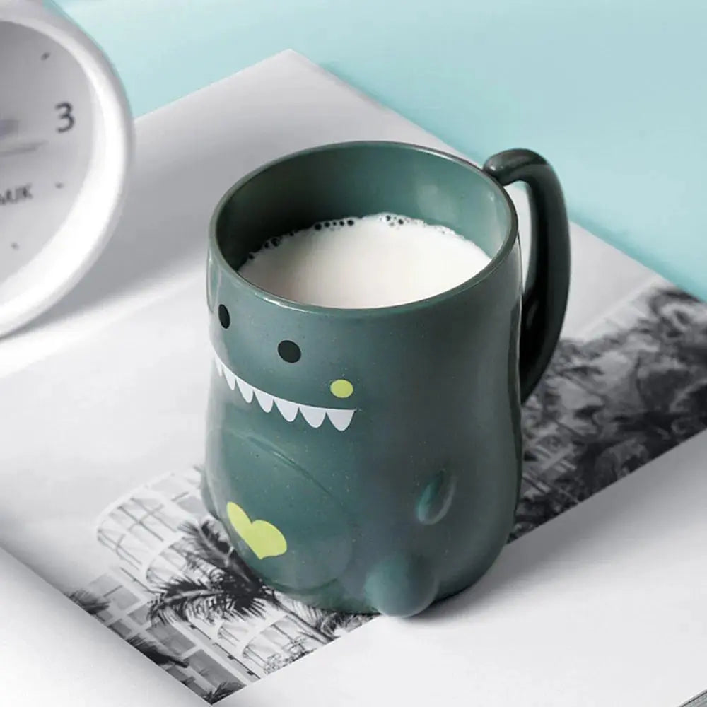 Ceramic Cute Dinosaur Bathroom Tumbler - Creative Children's Bath Supply for Gargling, Brushing Teeth, and Milk Water Drinking
