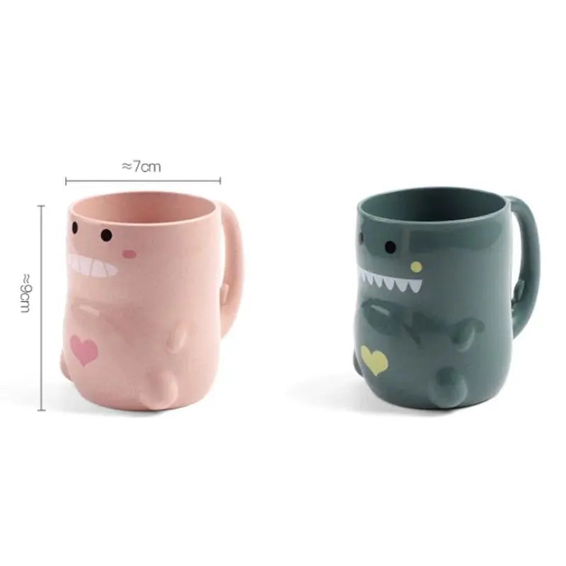 Ceramic Cute Dinosaur Bathroom Tumbler - Creative Children's Bath Supply for Gargling, Brushing Teeth, and Milk Water Drinking