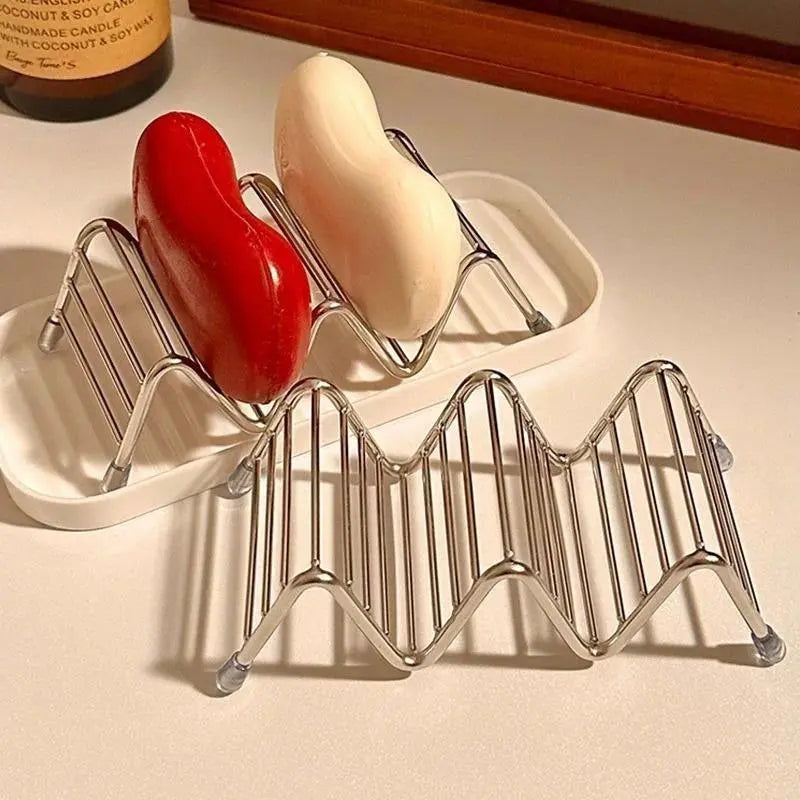 Stainless Steel Bathroom Storage Rack - Multifunctional Drainage Tray with Draining Box, Soap Dishes Set, Pallet Not Included