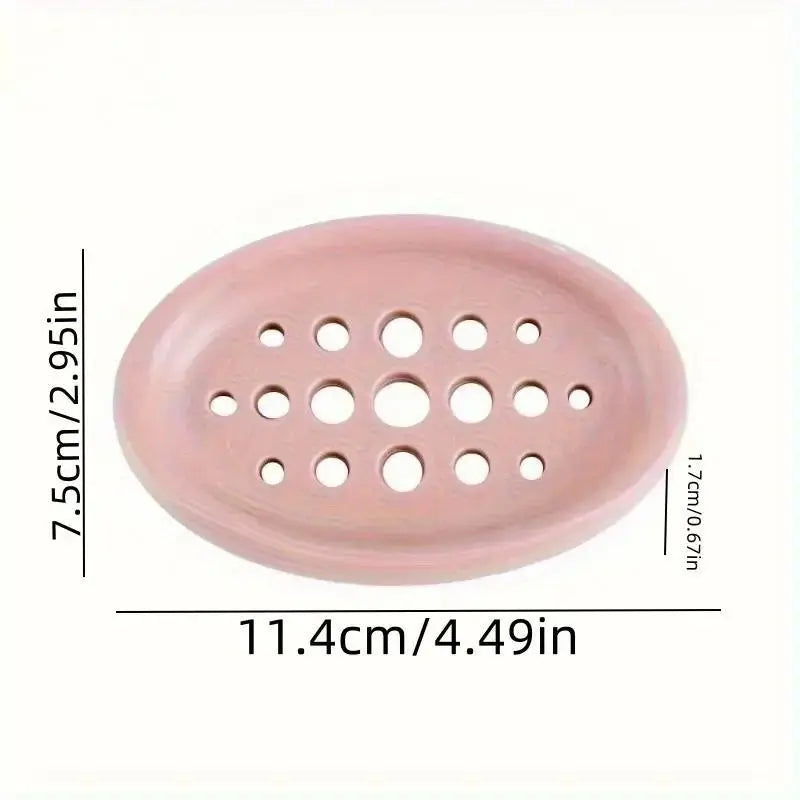 2 Pieces Oval Silicone Soap Dish with Drainage Self-Draining Multi-Functional Bathroom Soap Holder, Waterproof Shower Soap Rack, Durable and Easy to Clean, Bathroom Accessory