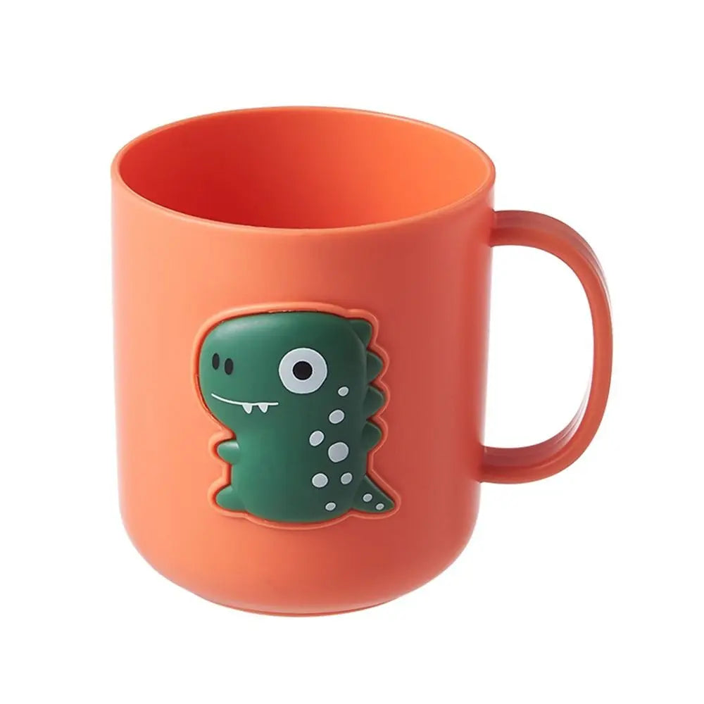 Plastic Dinosaur Bathroom Tumbler - Animals-Themed, Playful Look, 400ml, 4.13"x3.74"x3.15", Compact, Lightweight Adult Toothbrush Cup & Mouthwash Holder, Portable Drinking Cup for Bath-Kitchen Home Supplies