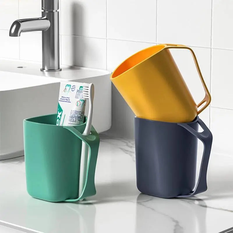 Plastic Bathroom Tumbler - 1PC, Random Color, Simple Nordic Creative Design, Home Dental Cup for Couples (Brushing & Water Cup)