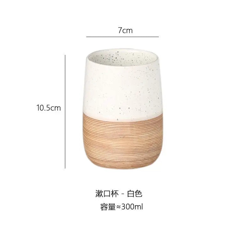 European Retro Ceramic Tumbler, Couple-Friendly Toothbrush & Mouthwash Cup, High-End Creative Home Bathroom Accessory
