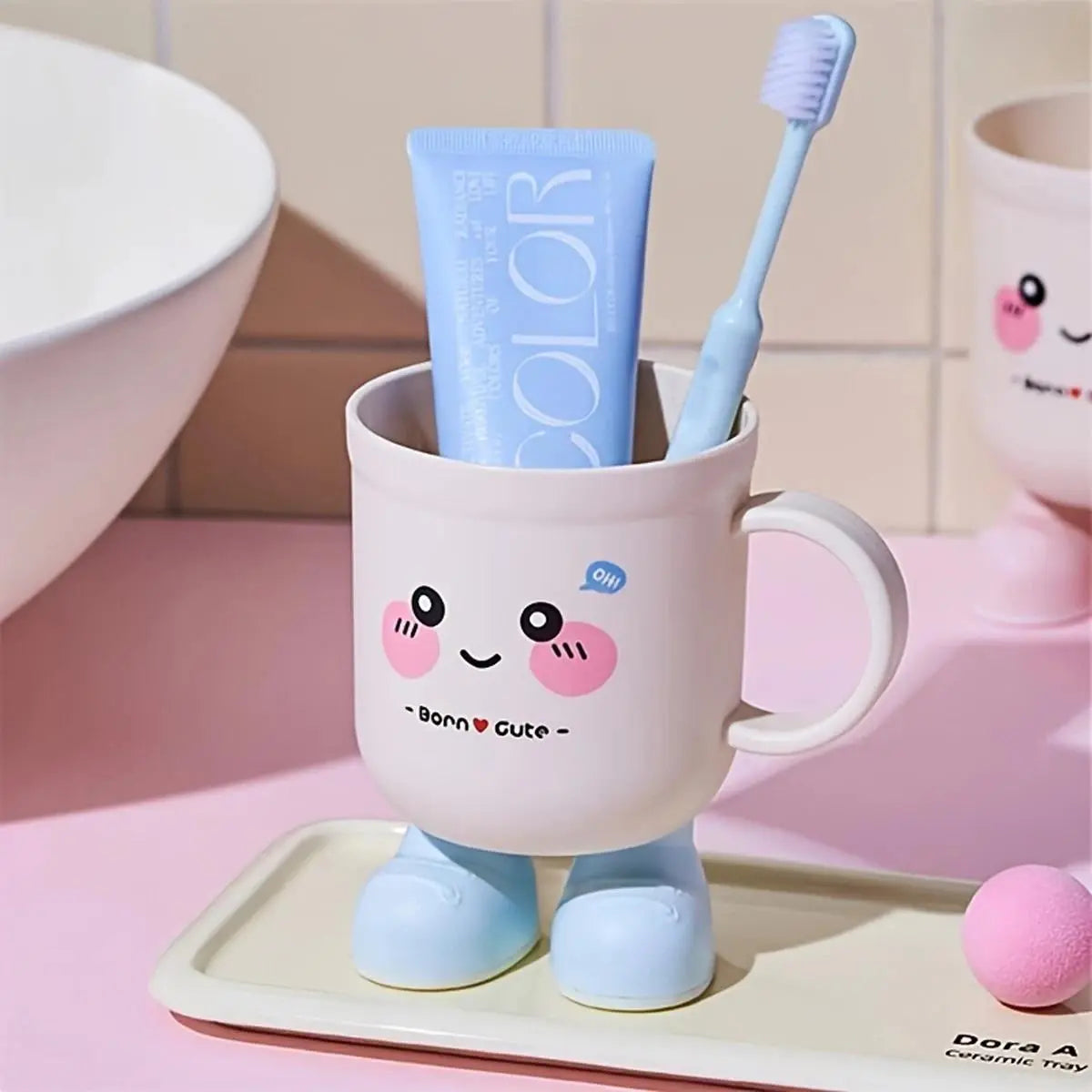 1PCS Adorable Cartoon Toothbrush Cup | Household Toothbrush Holder for Students, Couples' Toothbrush Cup, Home Mouthwash Cups