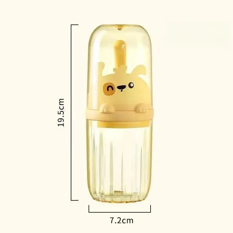 2025 Edition Creative Cartoon Toothcare Storage Set - Toothbrush, Toothpaste, Tumbler, Box Included - Portable Children’s Bathroom Home Supply for Travel, Mouthwash Use