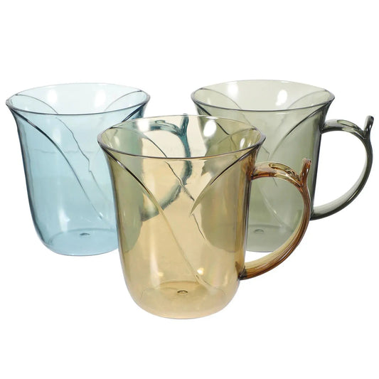 3-Piece Assorted Bathroom Tumblers Set - Durable Plastic Beverage Drinking Cups with Hanging Hole, 12.0x9.0x10.0cm Modern Toothbrush Holder, Reusable for Boiling/Cold Water/Juice, Ideal for Adult Daily Use Guest Bathroom