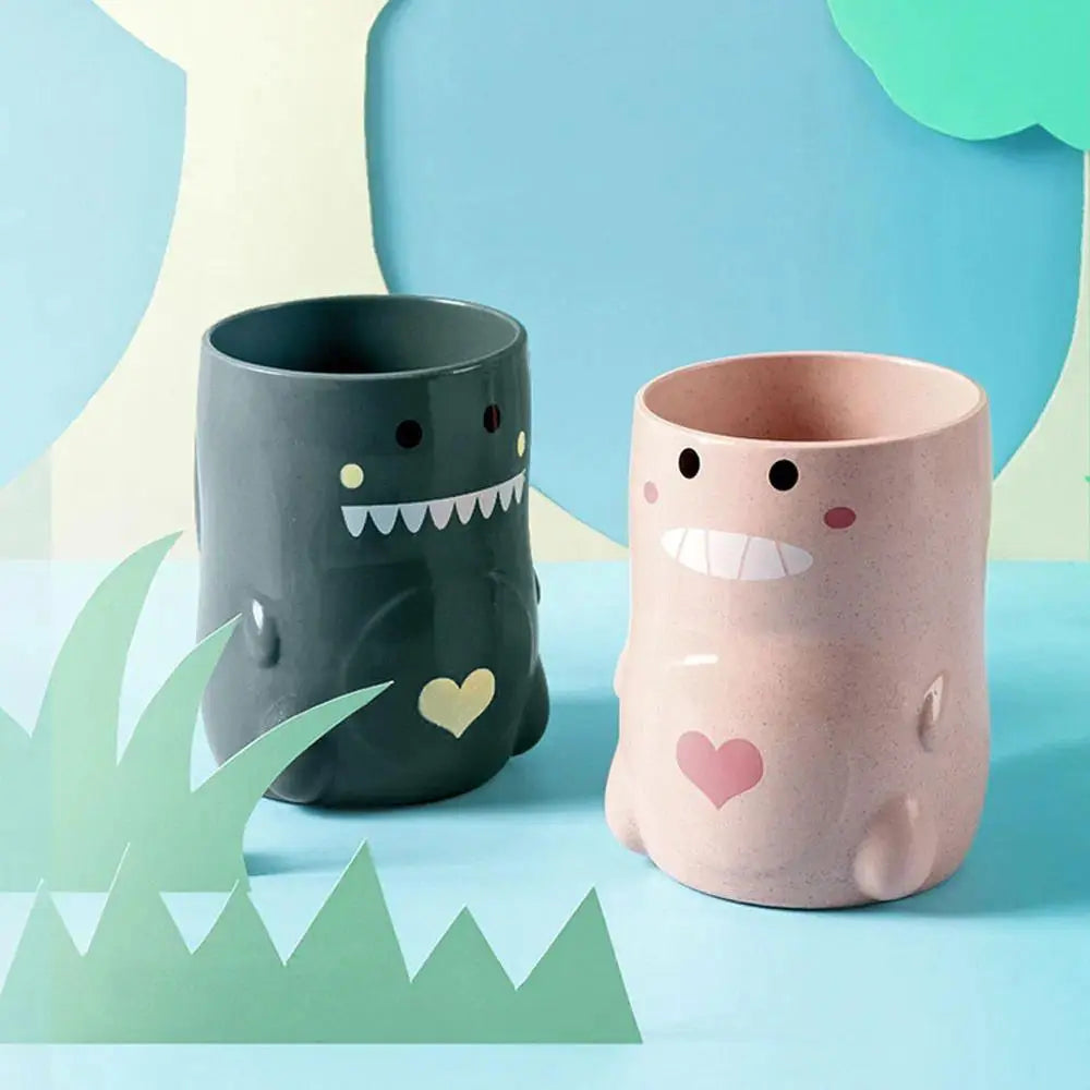 Ceramic Cute Dinosaur Bathroom Tumbler - Creative Children's Bath Supply for Gargling, Brushing Teeth, and Milk Water Drinking