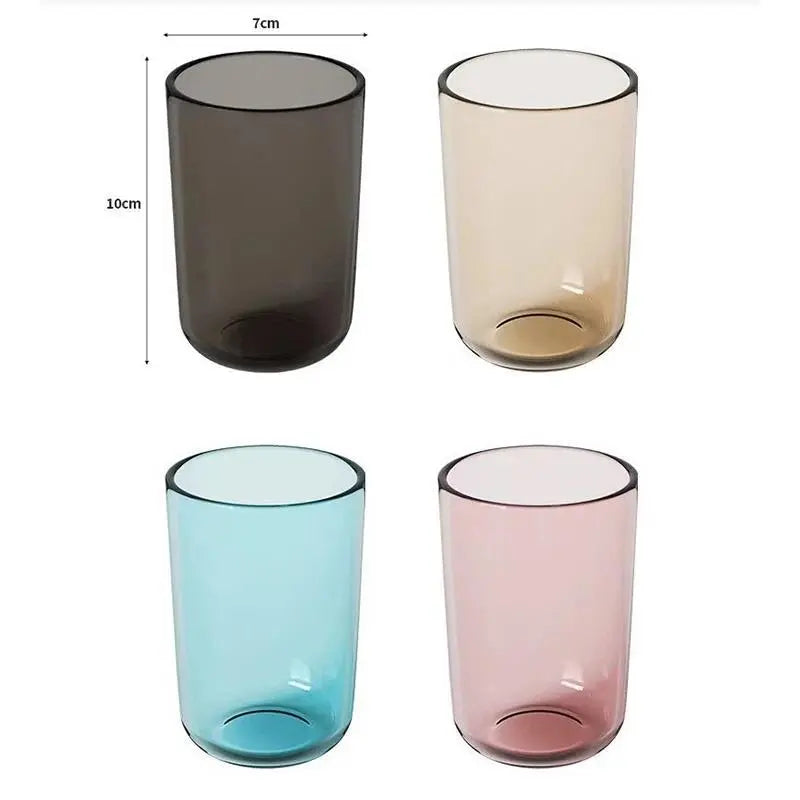 Couple Solid-Color Transparent Large-Capacity Nordic-Style 1-Piece Plastic Bathroom Tumbler, Home & Bathroom Supplies for Toothbrush & Mouthwash Use, One Piece